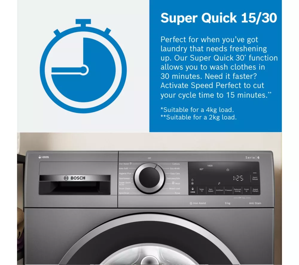 BOSCH Series 6 WGG254F1GB iDos AntiStain 10 kg 1400 Spin Washing Machine - White