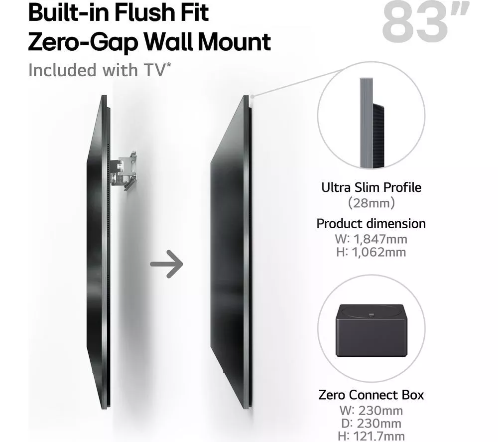 LG M5 83" OLED evo AI 4K HDR True Wireless Smart TV 2025 - OLED83M59LA