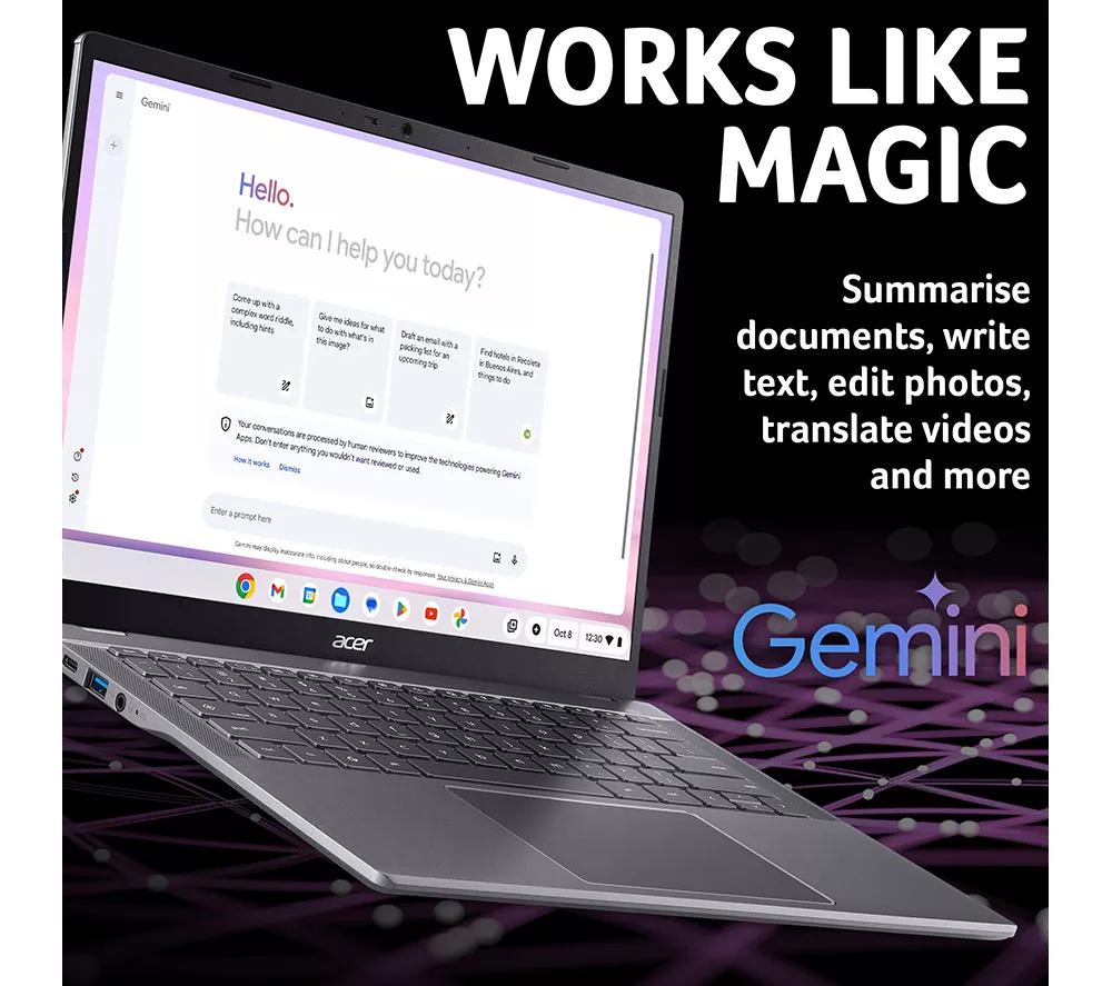 ACER 514 14" Chromebook Plus - Intel® Core™ 5, 512 GB SSD, Grey