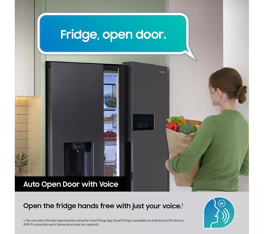 SAMSUNG Bespoke AI Series 9 AI Home RS90F64EDFEU American-Style Smart Fridge Freezer - Black