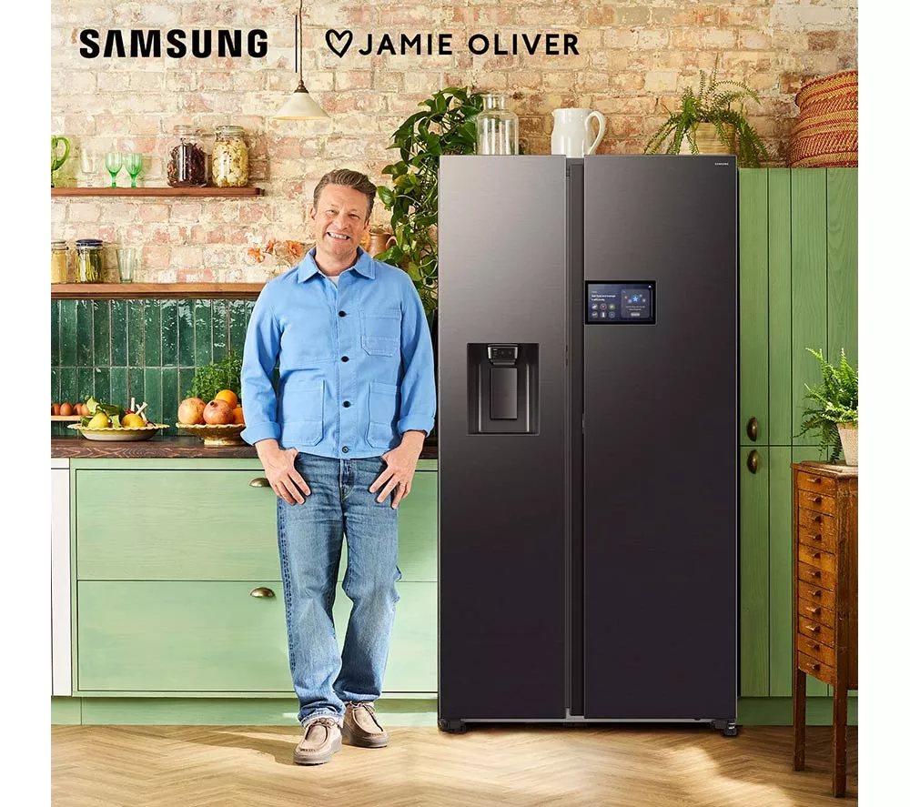 SAMSUNG Bespoke AI Series 9 AI Home RS90F64EDFEU American-Style Smart Fridge Freezer - Black