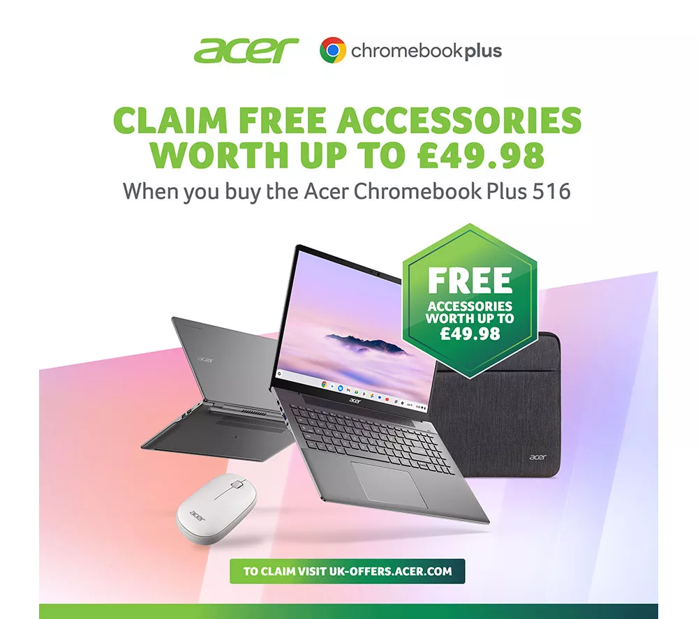 ACER 516 16" Chromebook Plus - Intel® Core™ i5, 256 GB SSD, Grey - Image 2