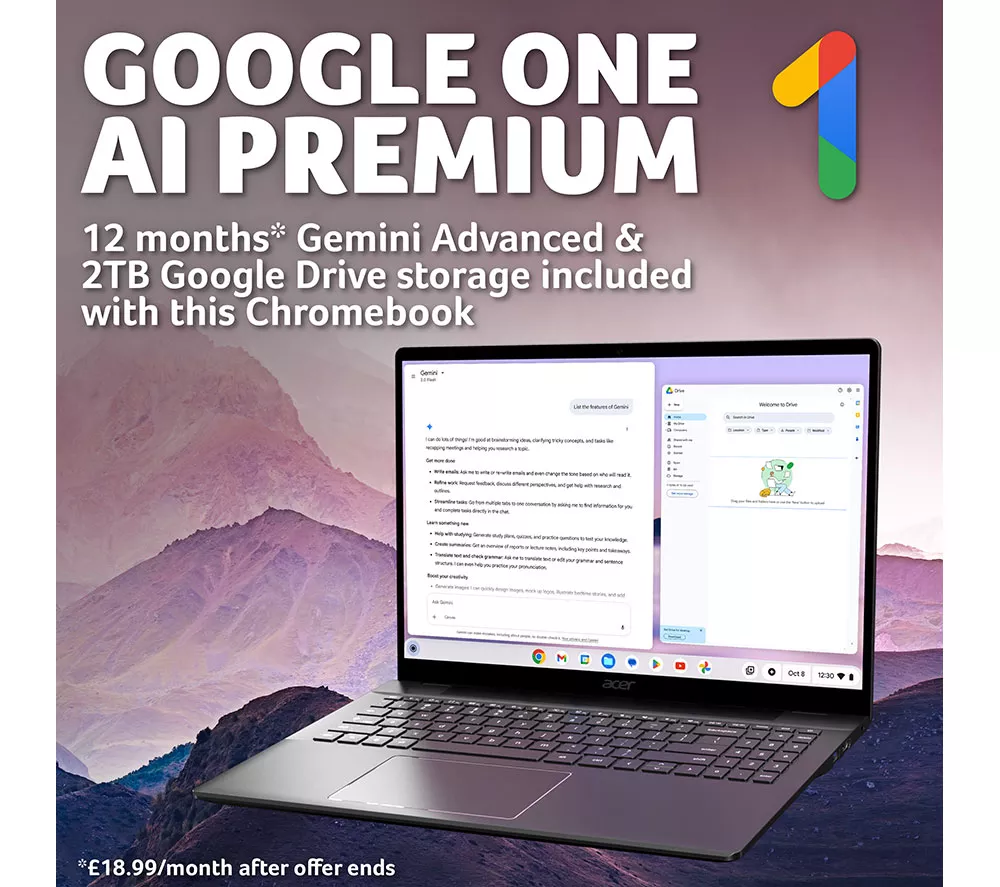 ACER 516 16" Chromebook Plus - Intel® Core™ i5, 256 GB SSD, Grey - Image 5