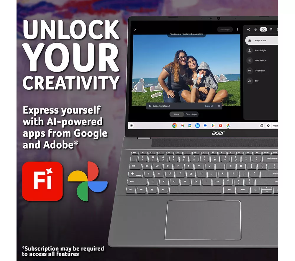 ACER 516 16" Chromebook Plus - Intel® Core™ i5, 256 GB SSD, Grey - Image 8