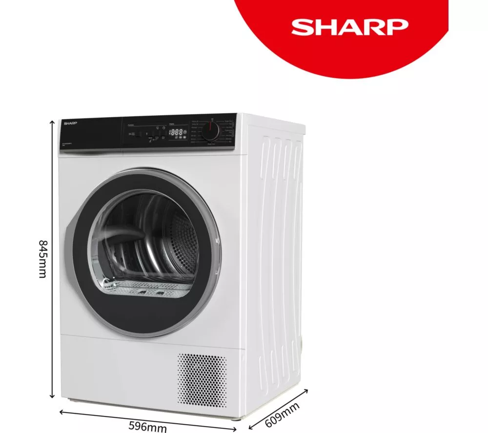 SHARP KD-NHA0S6GW1D-EN 10 kg Heat Pump Tumble Dryer - White - Image 2