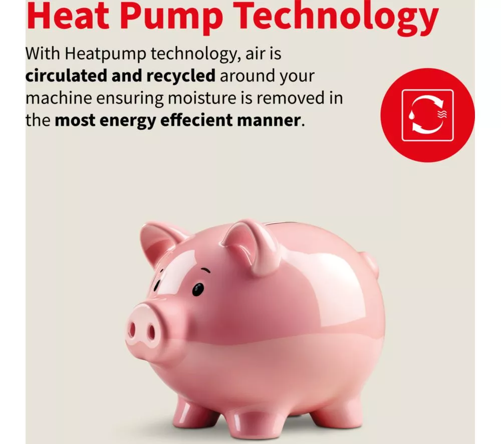 SHARP KD-NHA0S6GW1D-EN 10 kg Heat Pump Tumble Dryer - White - Image 4