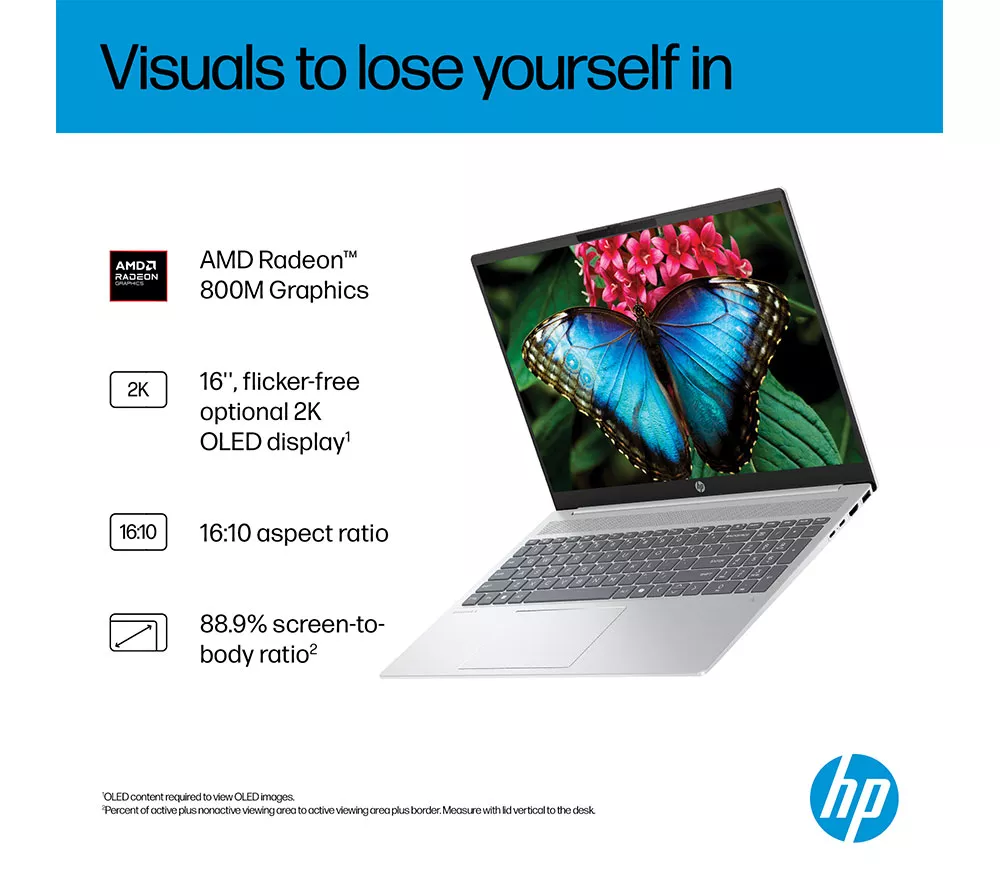 HP OmniBook 5 NGAI 16" Laptop, Copilot+ PC - AMD Ryzen AI 7, 512 GB SSD, Glacier Silver - Image 6