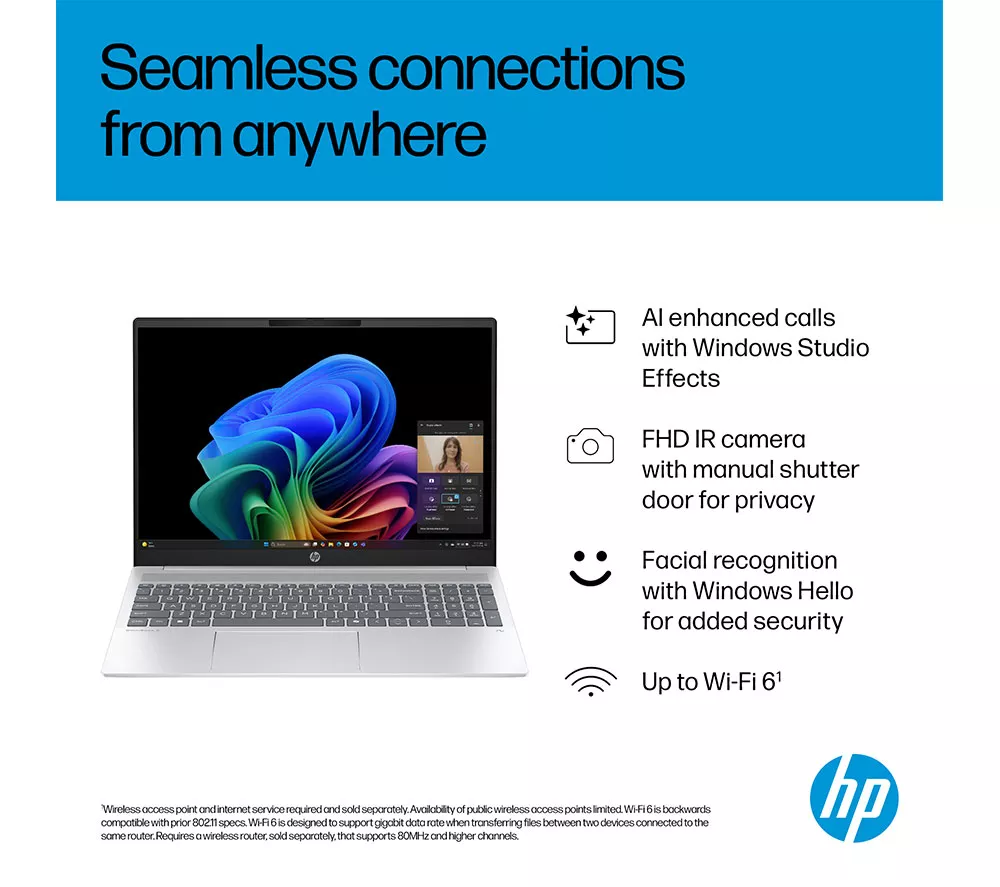 HP OmniBook 5 NGAI 16" Laptop, Copilot+ PC - AMD Ryzen AI 7, 512 GB SSD, Glacier Silver - Image 7