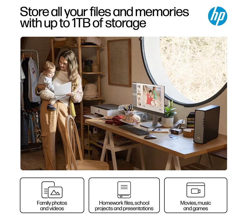 HP OmniDesk Slim S03-0005na Desktop PC - Intel® 300, 256 GB SSD, Black