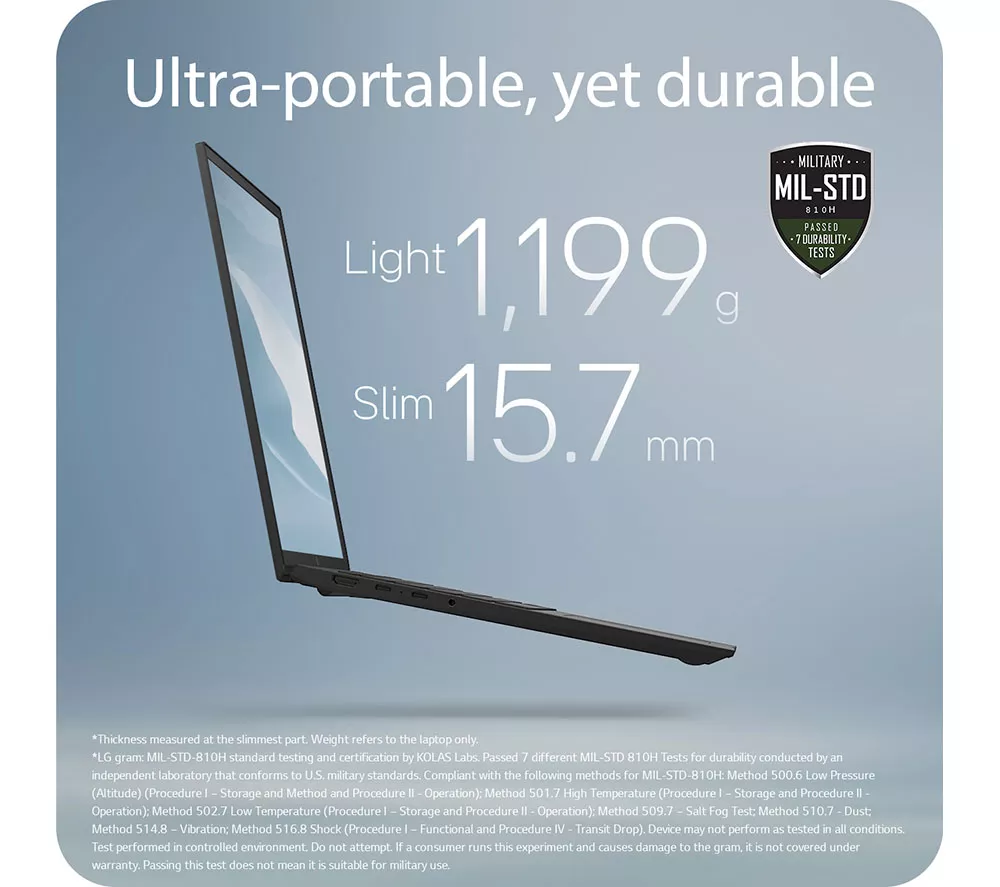 LG gram 16 16Z90T-G.AA78A1 16" Laptop, Copilot - Intel® Core™ Ultra 7, 1 TB SSD, Black - Image 4