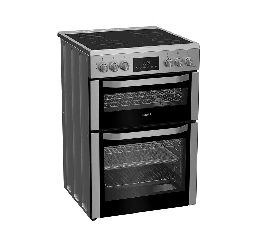 HOTPOINT Multiflow HDE6VDCX 60 cm Electric Ceramic Cooker - Stainless Steel - Image 2