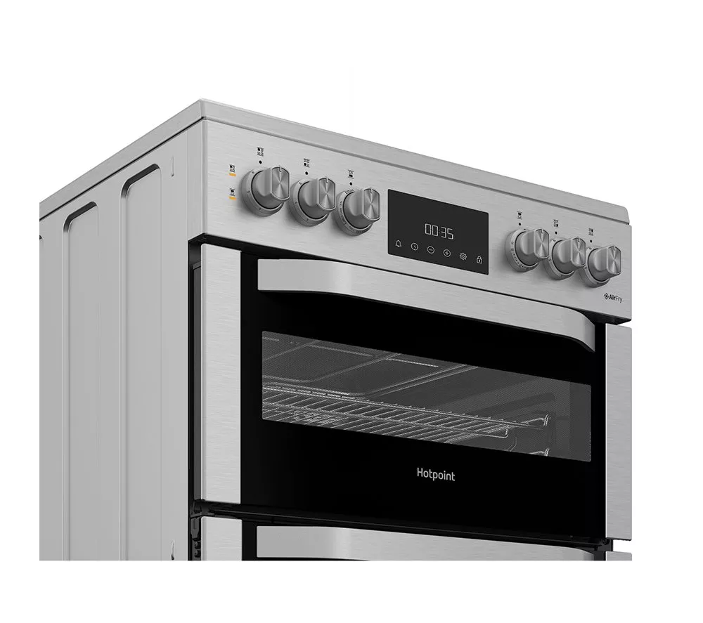 HOTPOINT Multiflow HDE6VDCX 60 cm Electric Ceramic Cooker - Stainless Steel - Image 4