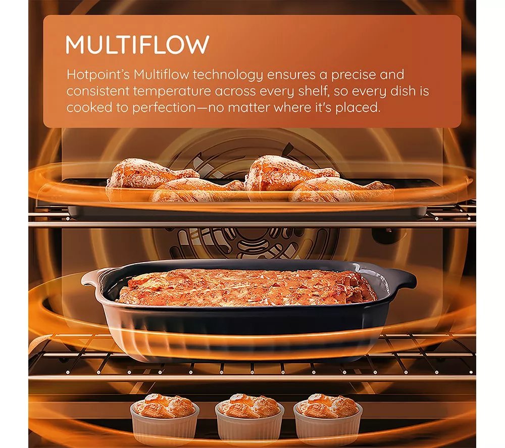 HOTPOINT Multiflow HDE6VDCX 60 cm Electric Ceramic Cooker - Stainless Steel - Image 7