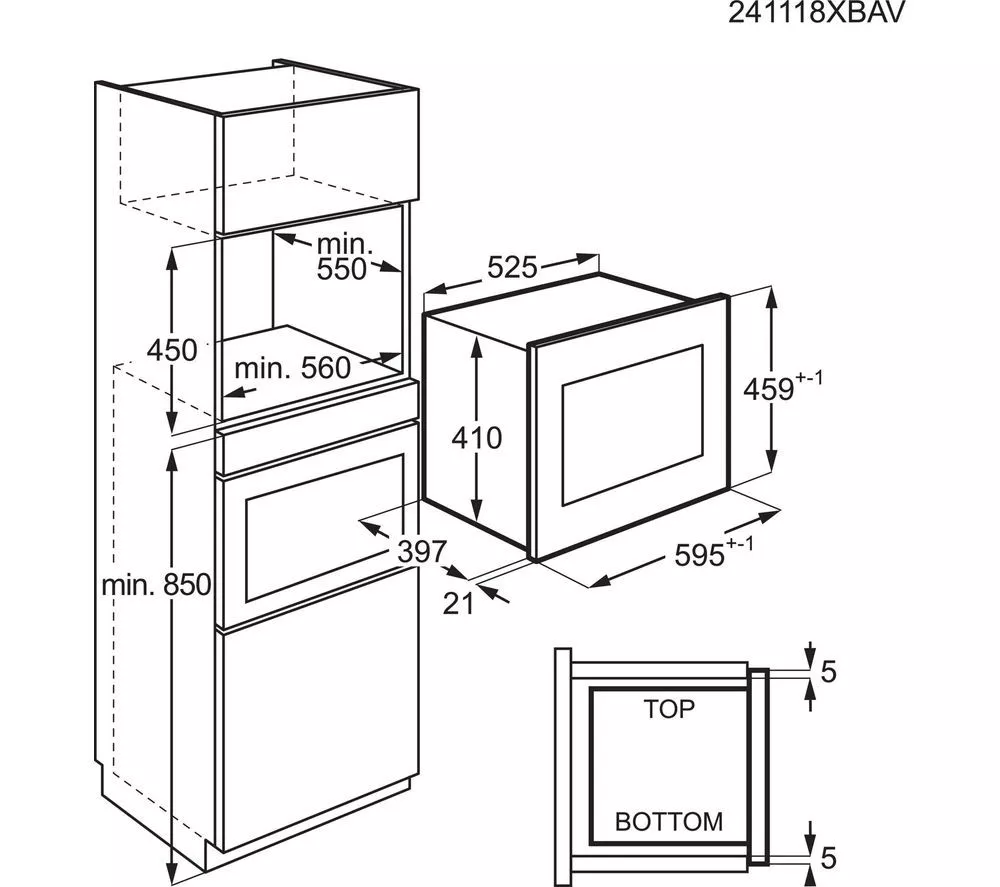 AEG OB6SM261UB Built-in Compact Solo Microwave - Black - Image 6