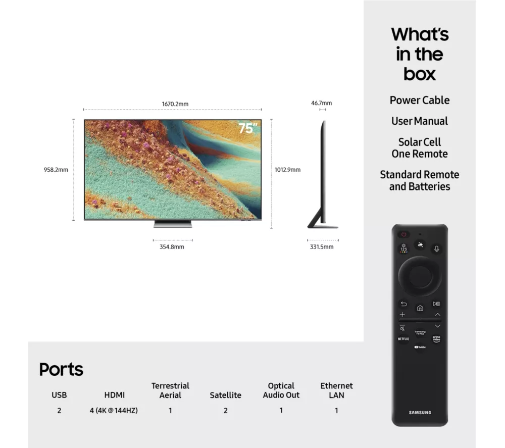 SAMSUNG QN85F 75" Neo QLED 4K Mini LED Vision AI Smart TV 2025 - QE75QN85F