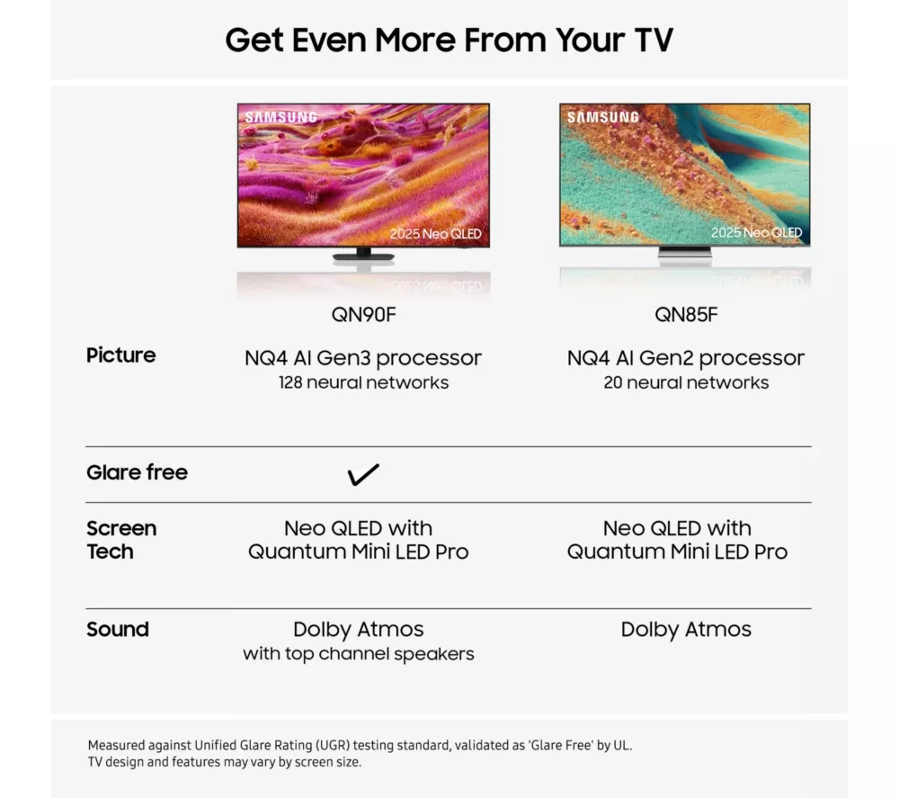 SAMSUNG QN85F 75" Neo QLED 4K Mini LED Vision AI Smart TV 2025 - QE75QN85F