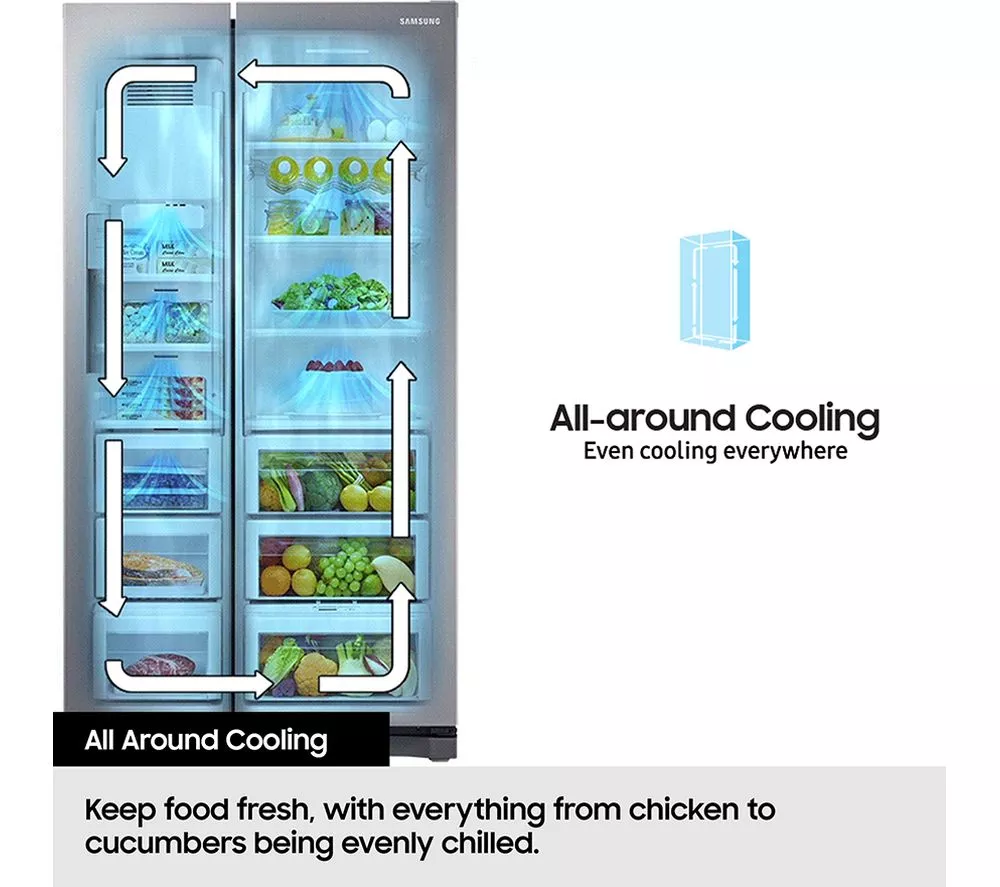SAMSUNG Series 6 SpaceMax RS70F65QEFEU American-Style Smart Fridge Freezer - Black