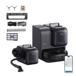 EUFY Omni E28 Robot Vacuum & Mop with All-in-One Station & Portable Deep Cleaner - Black