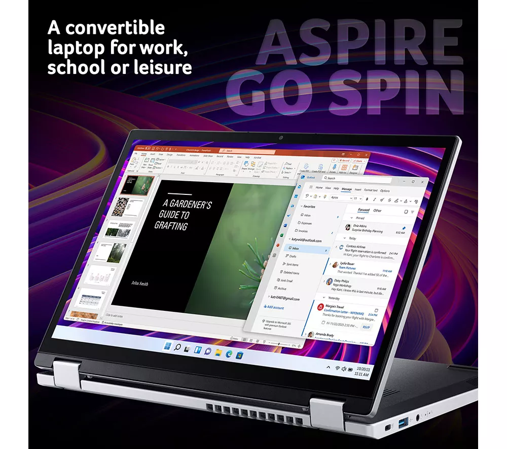 ACER Aspire Go Spin 14 14" 2 in 1 Laptop - Intel® Core™ 3, 256 GB SSD, Silver