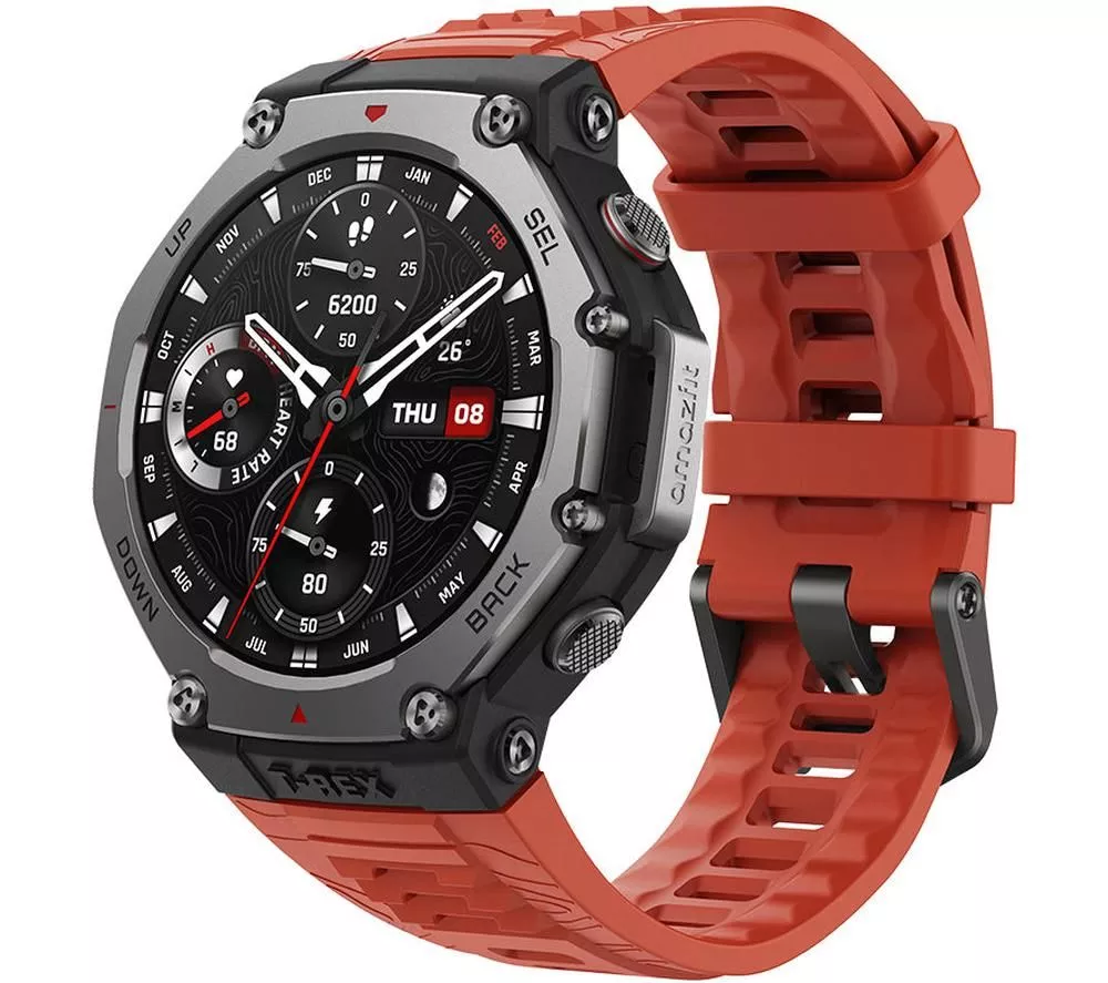 AMAZFIT T-Rex 3 Smart Watch - Lava, Silicone Strap