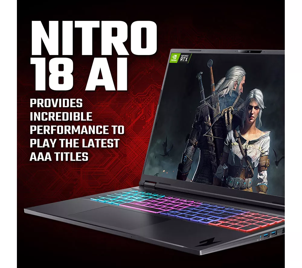 ACER Nitro 18 AI 18" Gaming Laptop - AMD Ryzen AI 9, RTX 5070 Ti, 1 TB SSD - Image 2