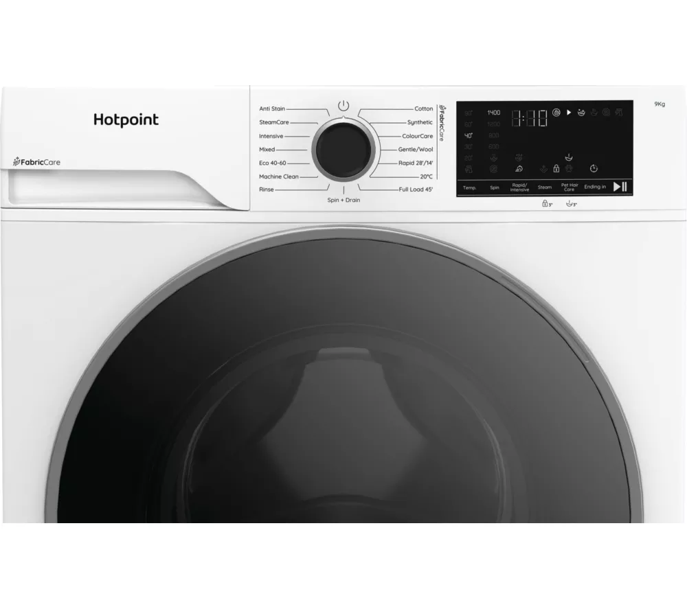 HOTPOINT FabricCare HBCA 93 CARE UK 9 kg 1400 Spin Washing Machine - White