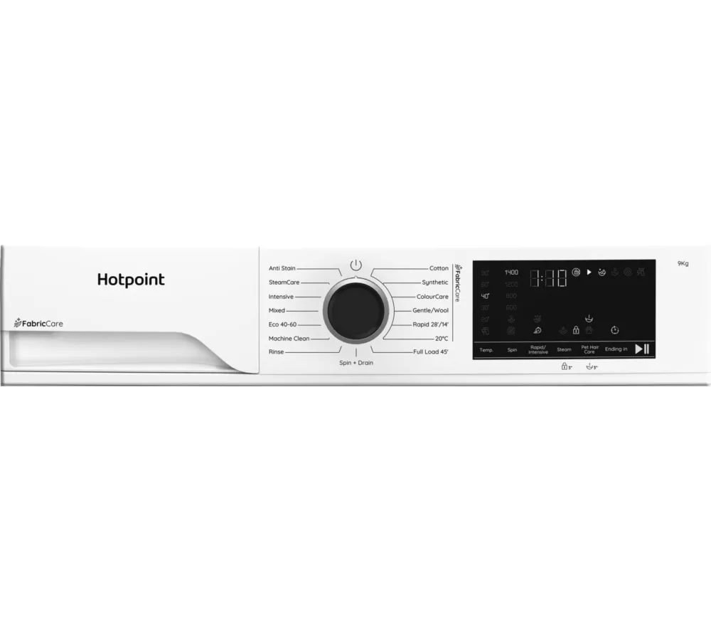 HOTPOINT FabricCare HBCA 93 CARE UK 9 kg 1400 Spin Washing Machine - White