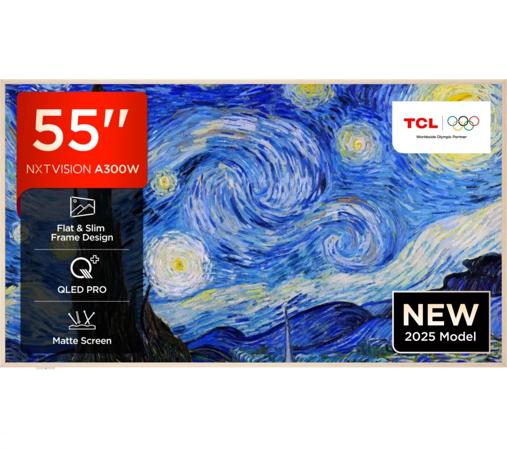 TCL NXTVISION A300W 55" QLED 4K HDR Smart Google TV - 55A300W-UK