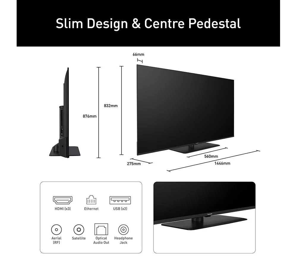PANASONIC W85B 65" QLED 4K HDR Smart Fire TV with Freely - TV-65W85BEY