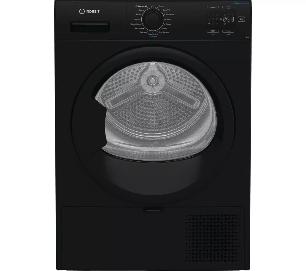 INDESIT C YSD 82D BB UK kg Heat Pump Tumble Dryer - Black