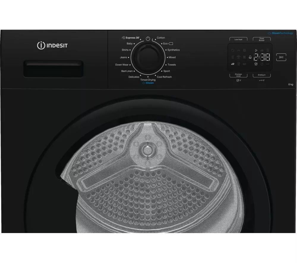 INDESIT C YSD 82D BB UK kg Heat Pump Tumble Dryer - Black - Image 3