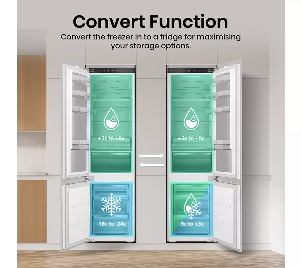 HISENSE RB5B280SSWC Integrated Smart 70/30 Fridge Freezer - Fixed Hinge - Image 4