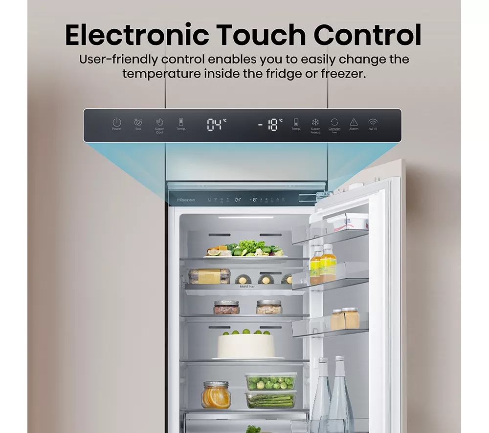 HISENSE RB5B280SSWC Integrated Smart 70/30 Fridge Freezer - Fixed Hinge - Image 6
