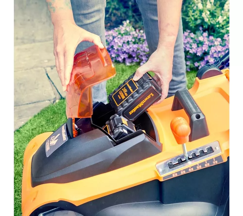 LAWNMASTER CLMF4841E-01 Cordless Rotary Lawn Mower - Orange & Black - Image 8