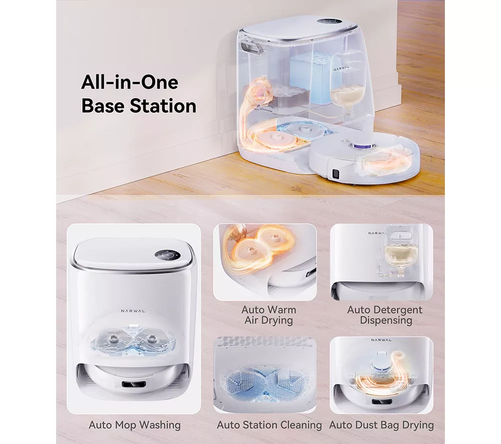 NARWAL Freo X Ultra Robot Mop & Vacuum Cleaner - White - Image 8