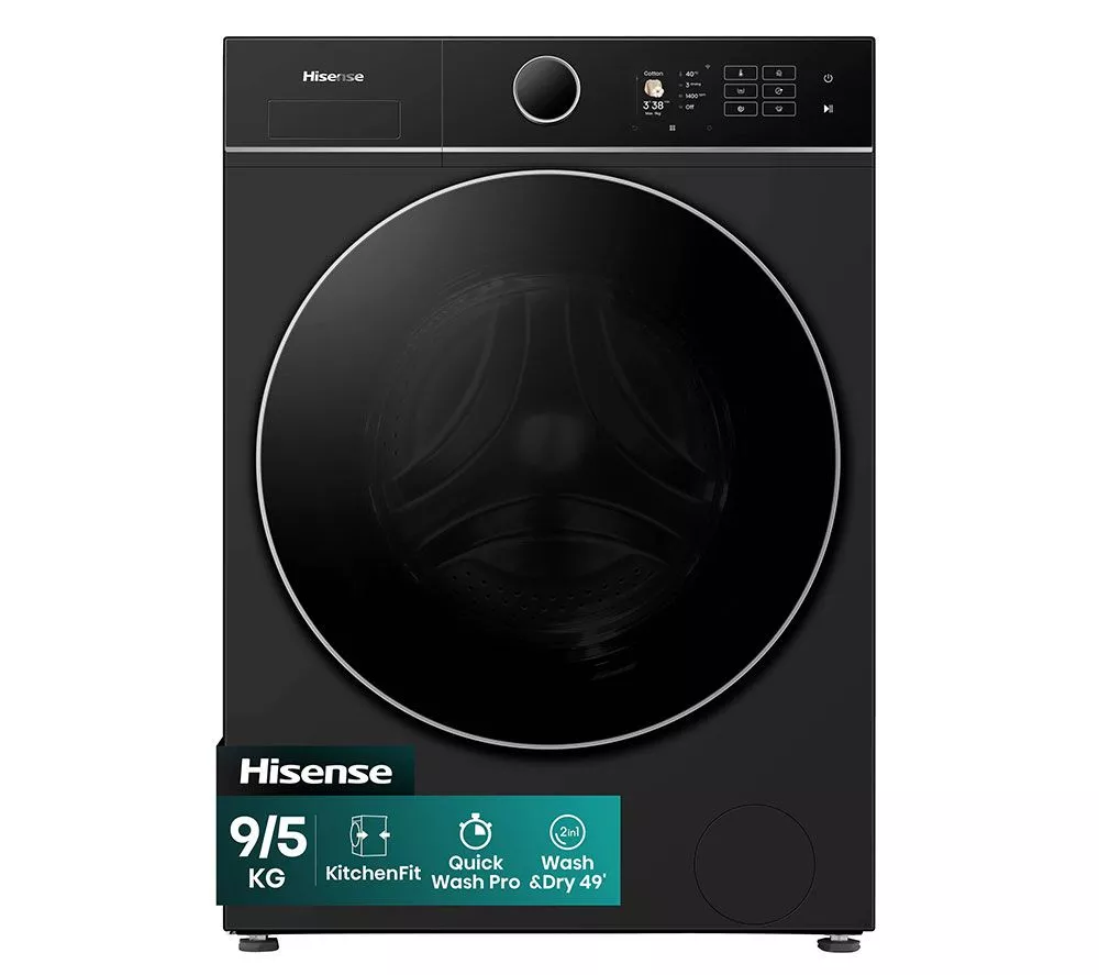 HISENSE KitchenFit 5i Series WD5I9043BBFS WiFi-enabled 9 kg Washer Dryer - Black