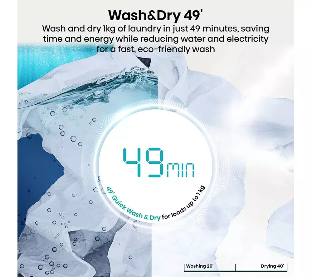 HISENSE KitchenFit 5i Series WD5I9043BBFS WiFi-enabled 9 kg Washer Dryer - Black