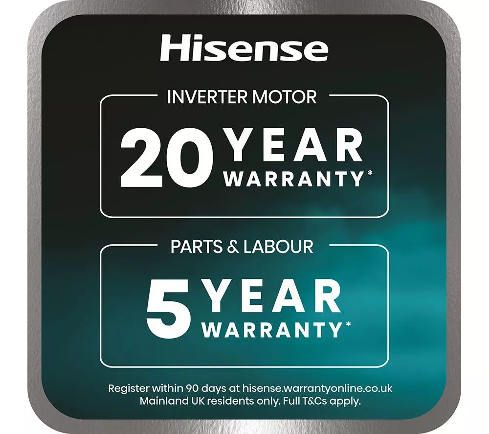 HISENSE KitchenFit 5i Series WD5I9043BBFS WiFi-enabled 9 kg Washer Dryer - Black