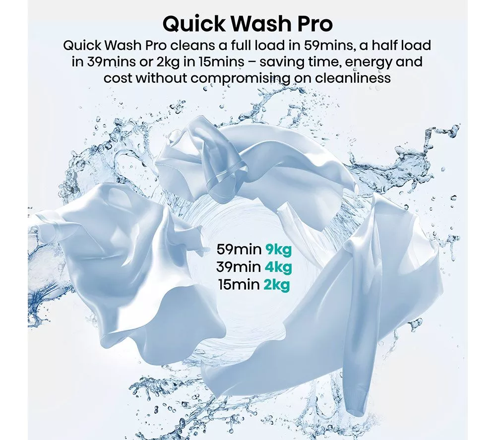 HISENSE KitchenFit 5i Series WD5I9043BBFS WiFi-enabled 9 kg Washer Dryer - Black