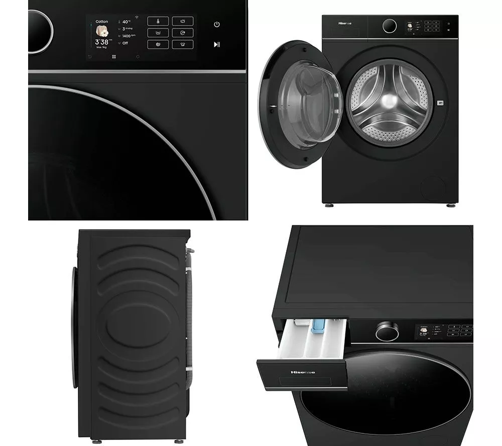 HISENSE KitchenFit 5i Series WD5I9043BBFS WiFi-enabled 9 kg Washer Dryer - Black