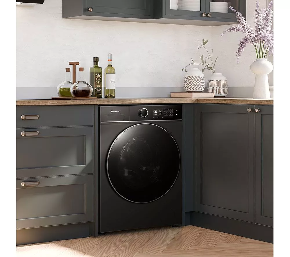 HISENSE KitchenFit 5i Series WD5I9043BBFS WiFi-enabled 9 kg Washer Dryer - Black