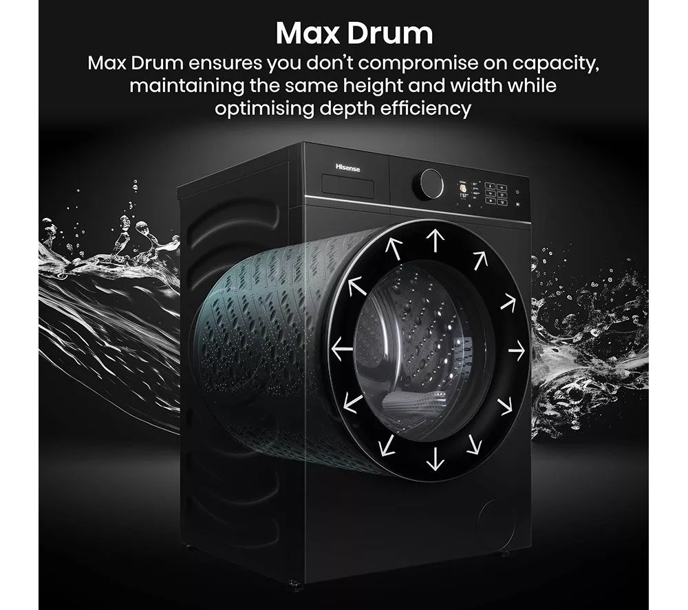 HISENSE KitchenFit 5i Series WD5I9043BBFS WiFi-enabled 9 kg Washer Dryer - Black