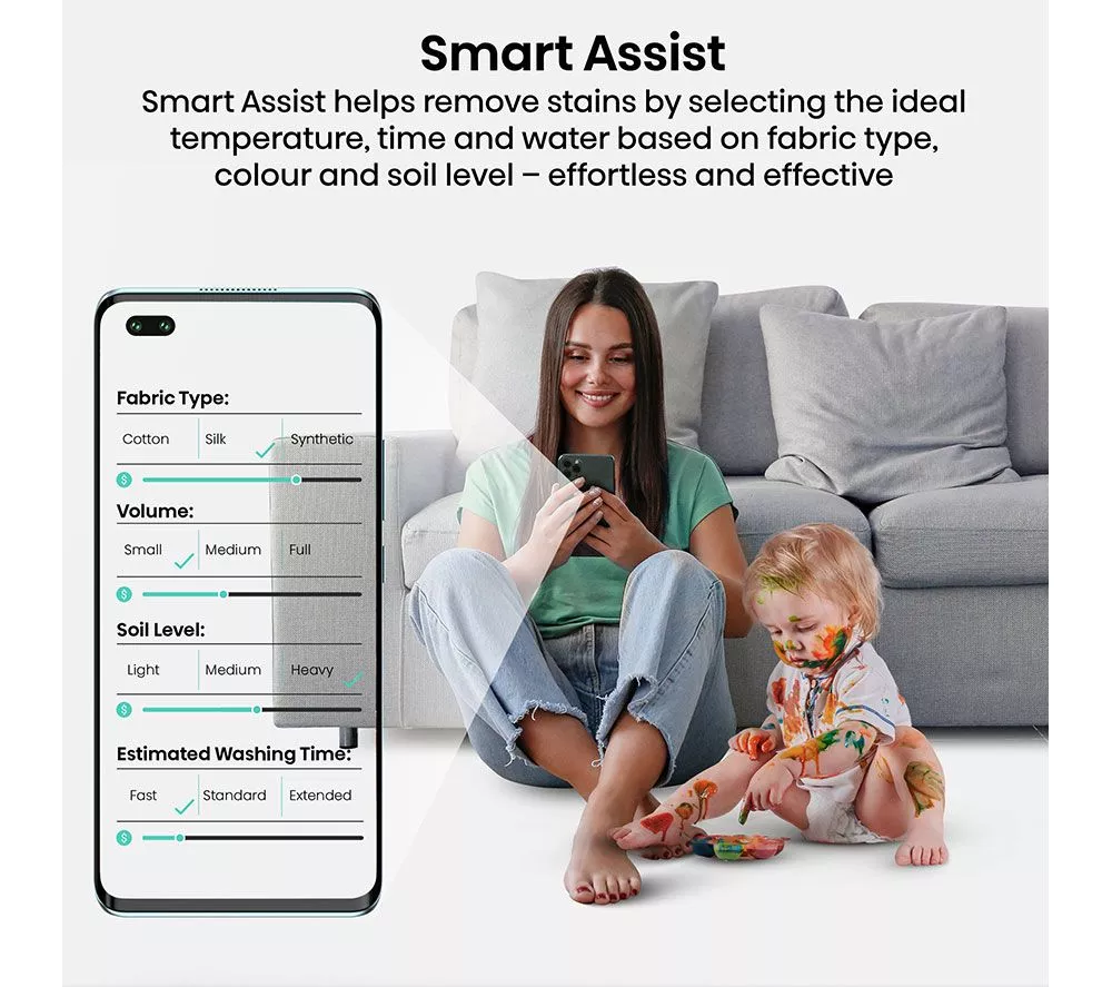 HISENSE KitchenFit 5i Series WD5I9043BBFS WiFi-enabled 9 kg Washer Dryer - Black