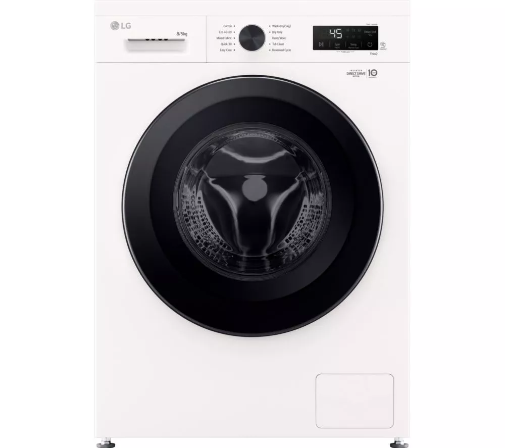 LG X10 Series Direct Drive W4X1085NWK WiFi-enabled 8 kg Washer Dryer - White