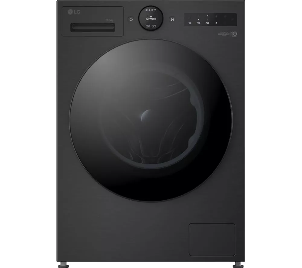 LG VX70 Series AI Direct Drive W4X7016TBB WiFi-enabled 11 kg Washer Dryer - Black