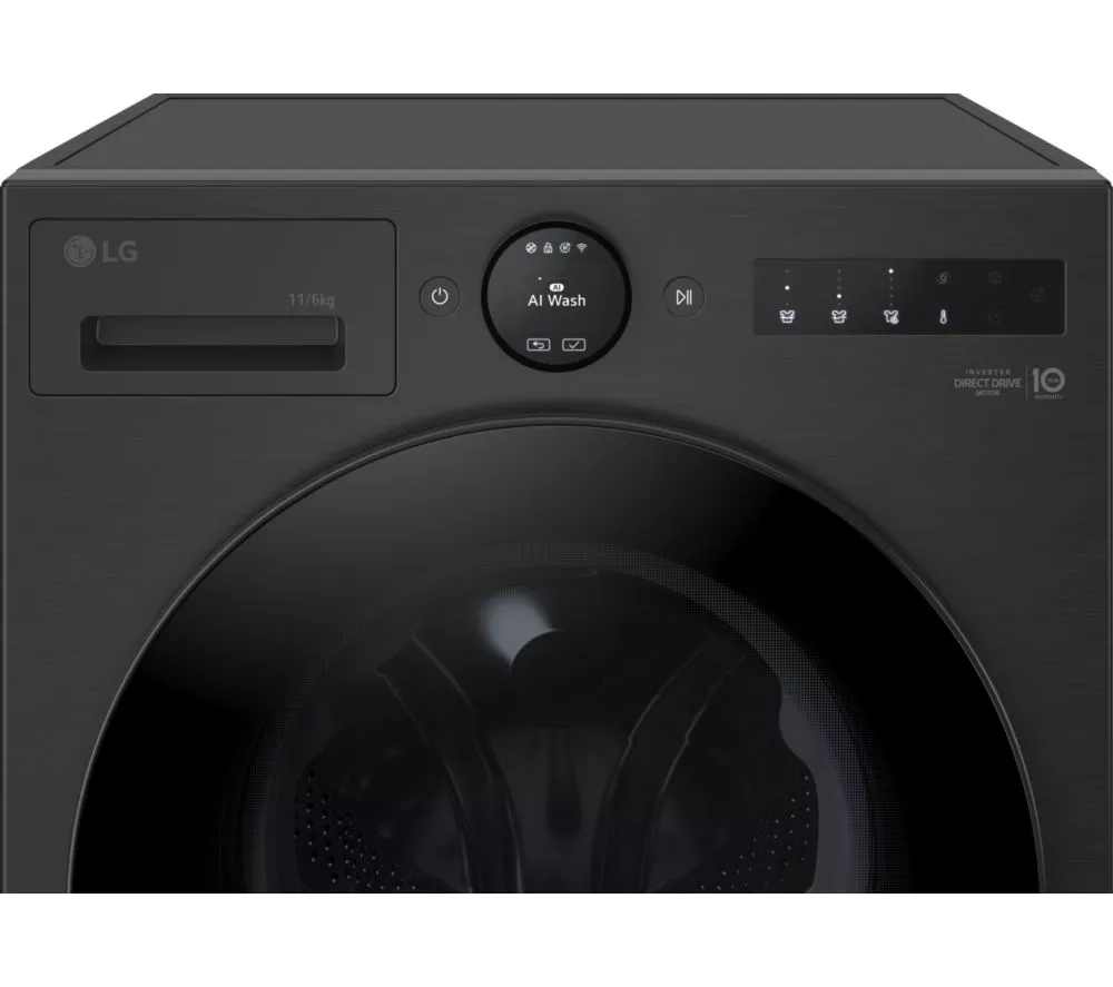 LG VX70 Series AI Direct Drive W4X7016TBB WiFi-enabled 11 kg Washer Dryer - Black - Image 3