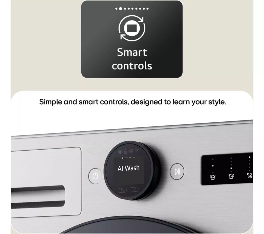 LG VX70 Series AI Direct Drive W4X7016TBB WiFi-enabled 11 kg Washer Dryer - Black - Image 6