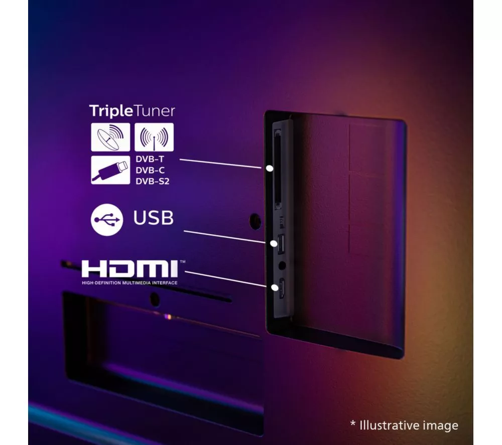 PHILIPS MLED910 75" QD-Mini LED 4K HDR Ambilight Smart TV with Freely - 75MLED910/12