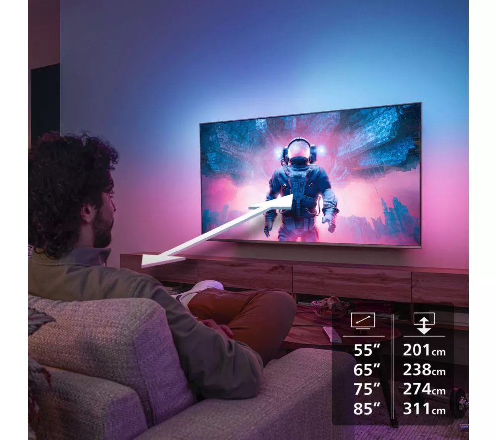 PHILIPS MLED910 75" QD-Mini LED 4K HDR Ambilight Smart TV with Freely - 75MLED910/12