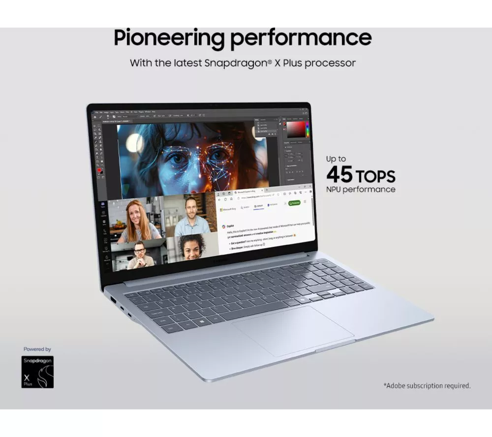 SAMSUNG Galaxy Book4 Edge 15.6" Laptop, Copilot+ PC - Snapdragon X, 256 GB UFS, Sapphire Blue - Image 7